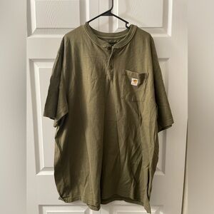 Men’s 2XL Tall olive green Henley style Carhartt shirt